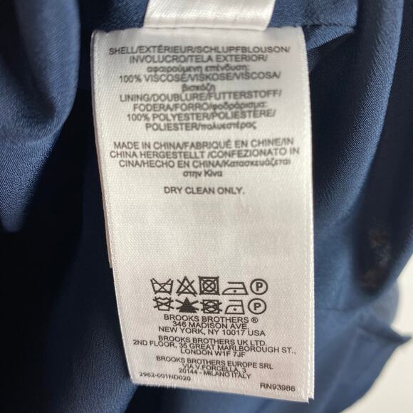 Brooks Brothers Retro Floral Ruffle Fit and Flare Dress Navy Womens Size 6 - Picture 8 of 12